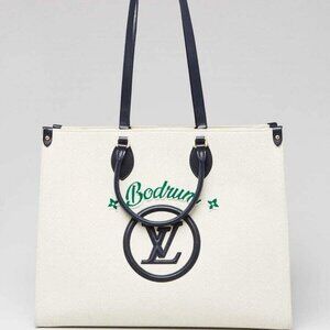 Louis Vuitton Beige Canvas Jacquard Tufted Bodrum OntheGo GM Bag